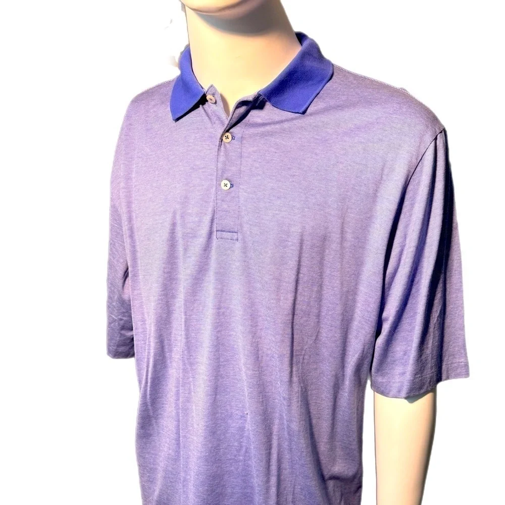 Polo Golf Ralph Lauren Shirt Men's XL Blue Pima Cotton Preppy Short Sleeve Shirt